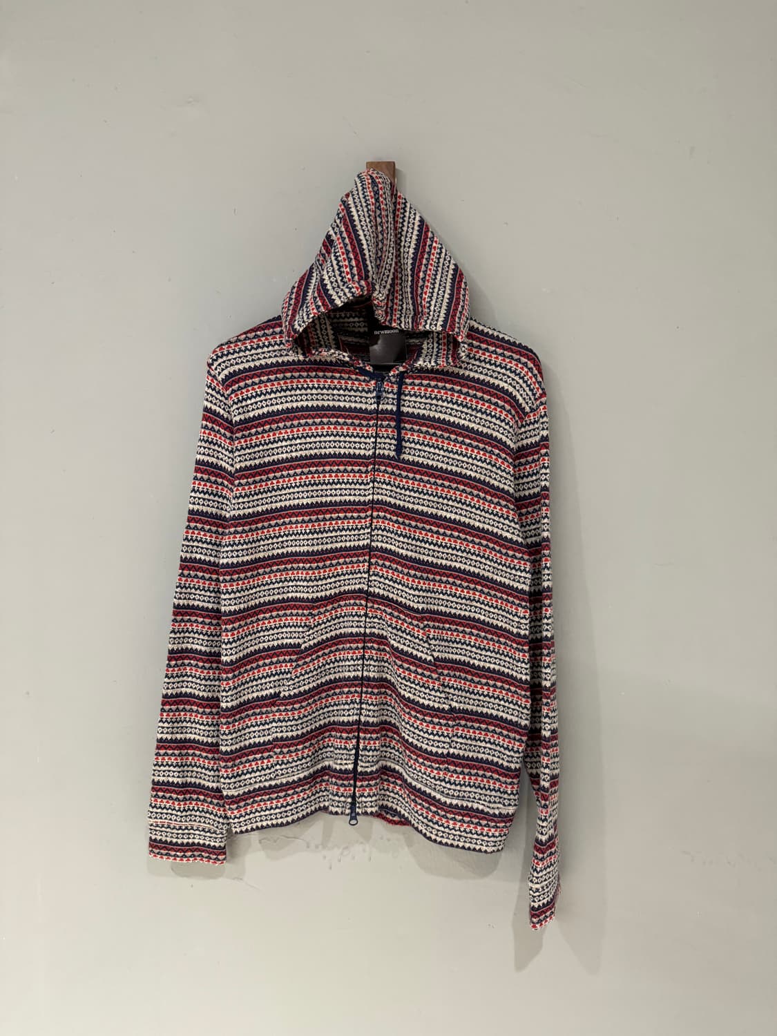 pattern detail hood zip-up 상품이미지3