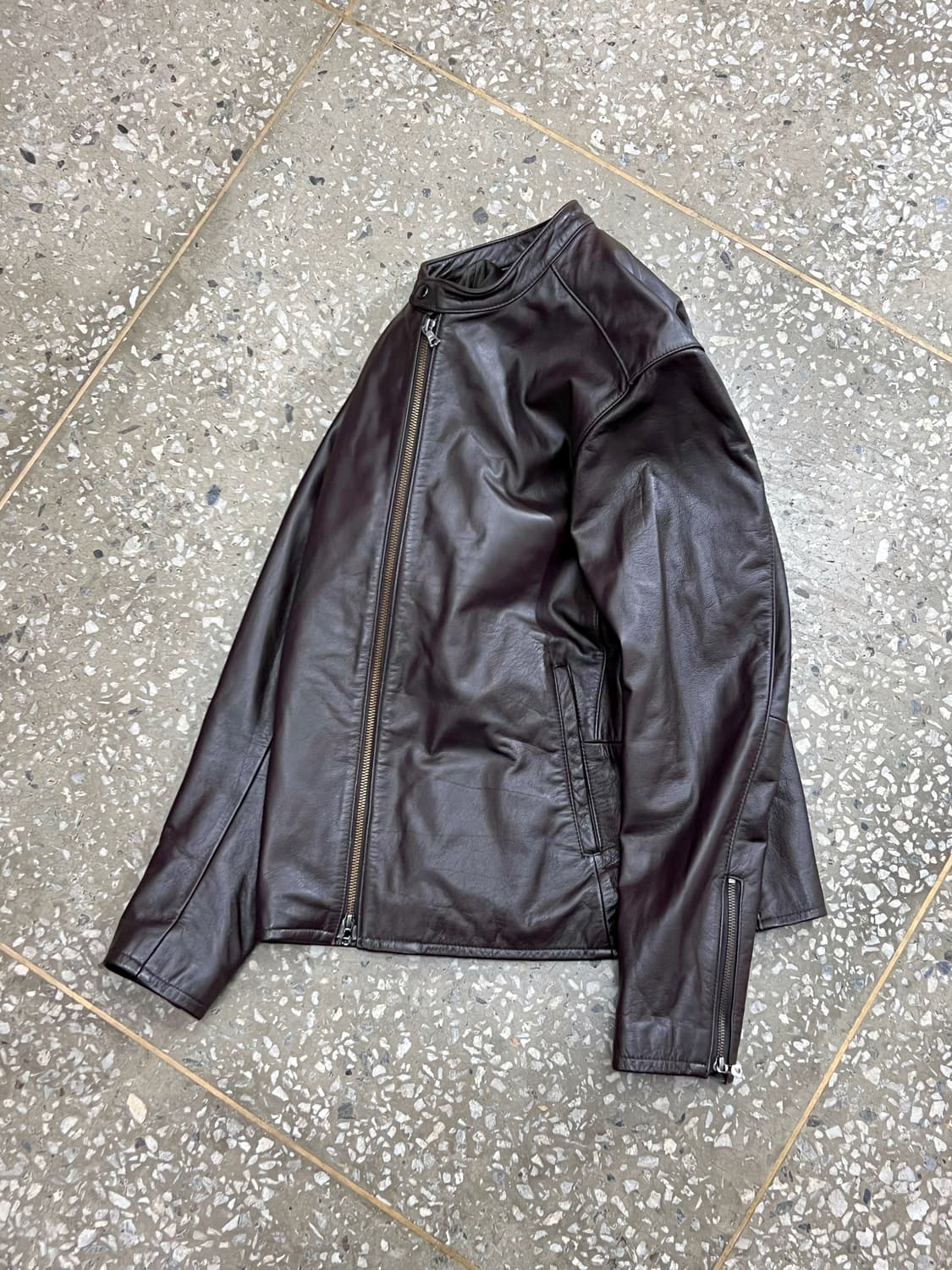 Beams Heart Cow Leather Cafe Racer Jacke 상품이미지1