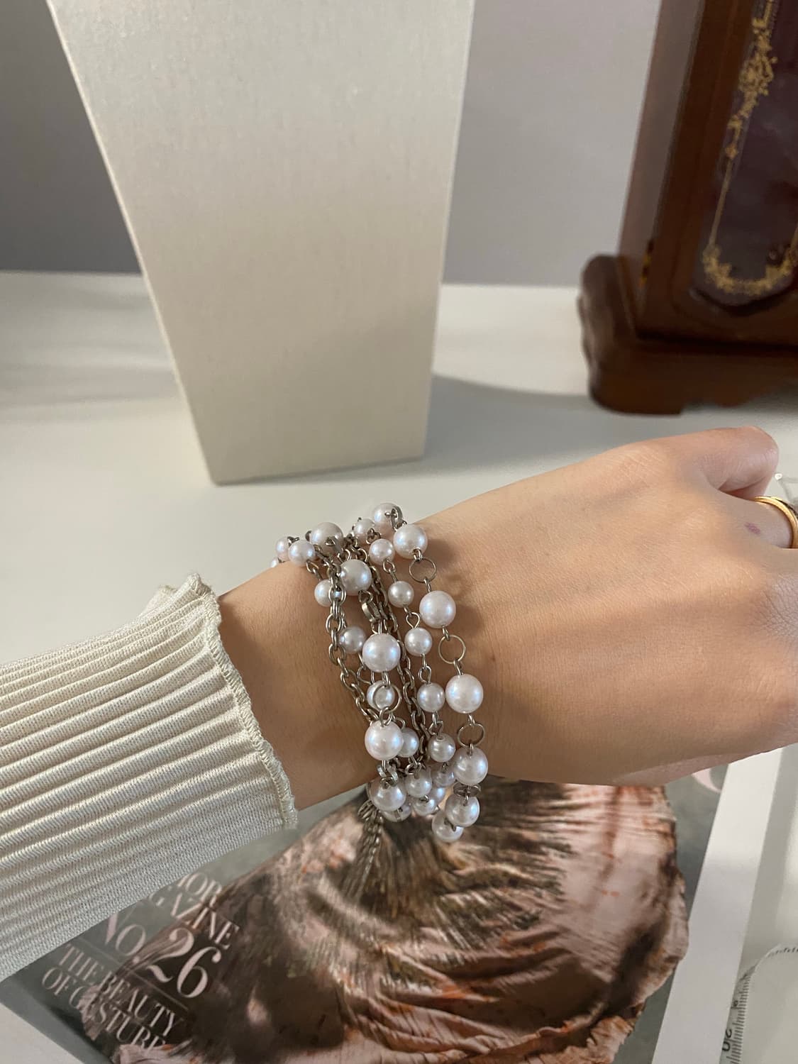 빈티지 진주구슬 체인 레이어드 목걸이 상품이미지7