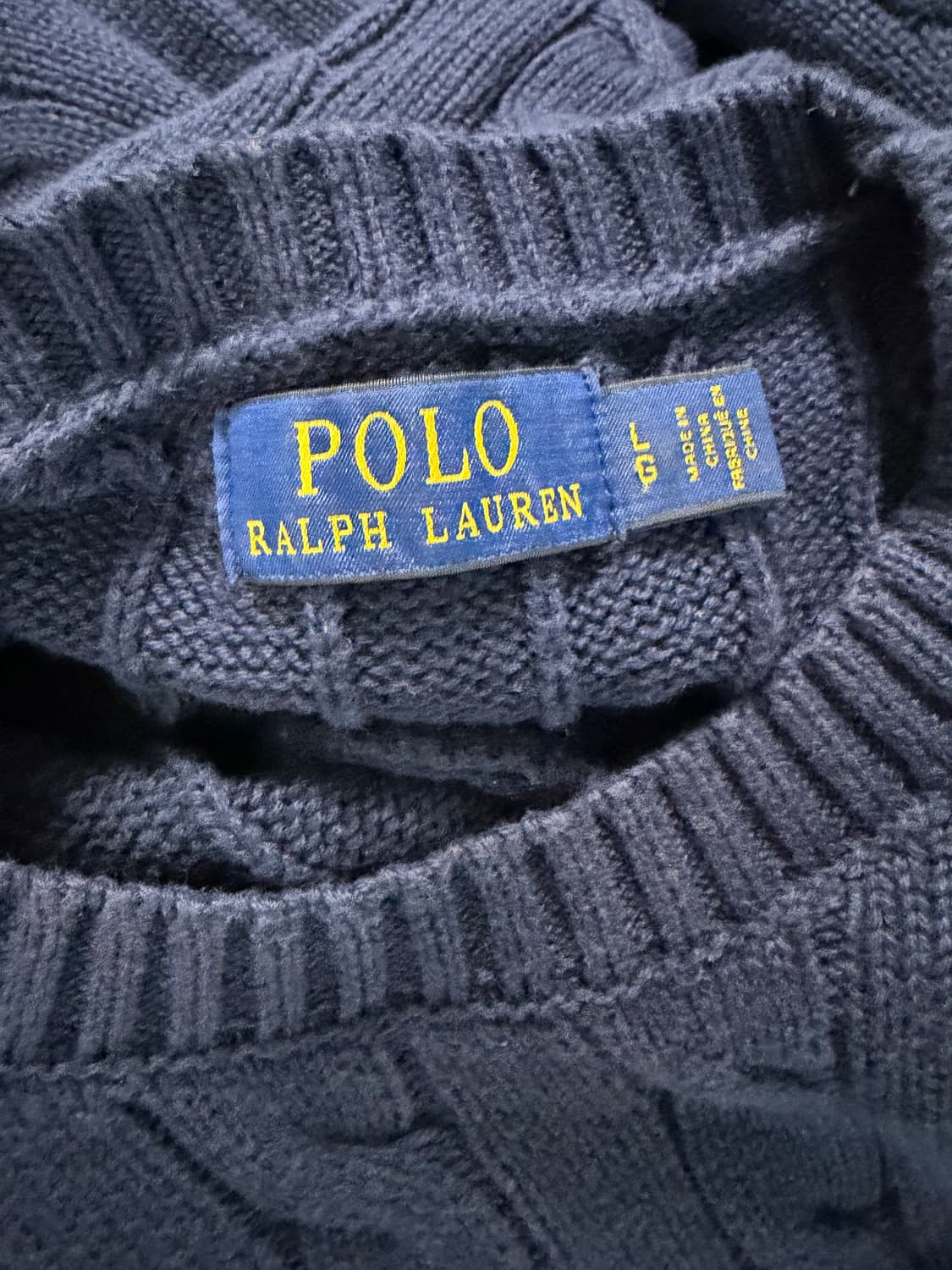 폴로 랄프로렌 꽈배기니트 네이비 L 상품이미지3