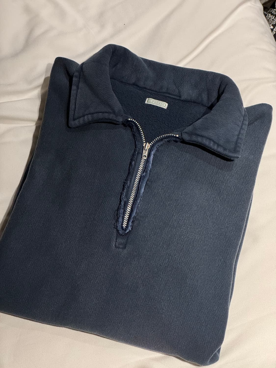 [4] 아프레쎄 26ss 빈티지 하프집업 스웻 네이비 상품이미지1