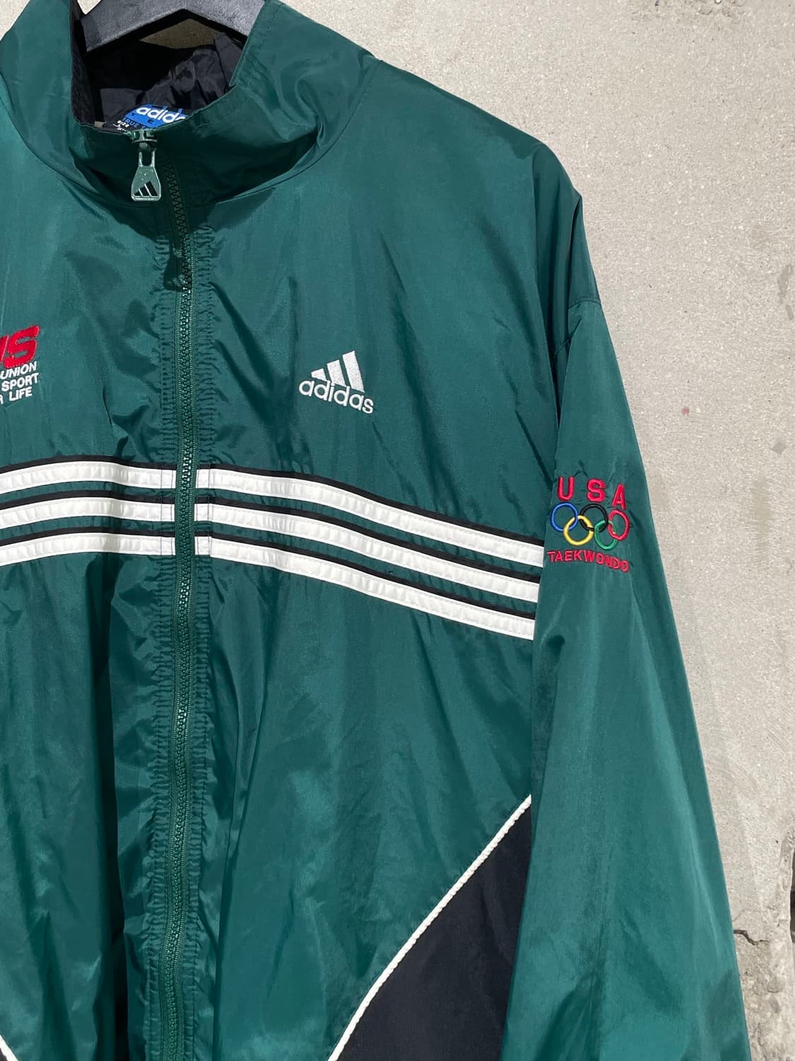 아디다스 그린 usa 태권도 유니온 엠블럼 트랙 자켓 상품이미지3