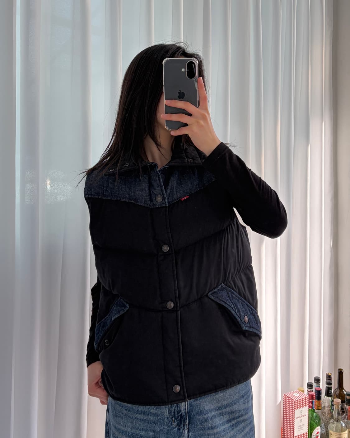 [M]리바이스 Levi's 재팬 레드탭 데님 다운 패딩 베스트 상품이미지1