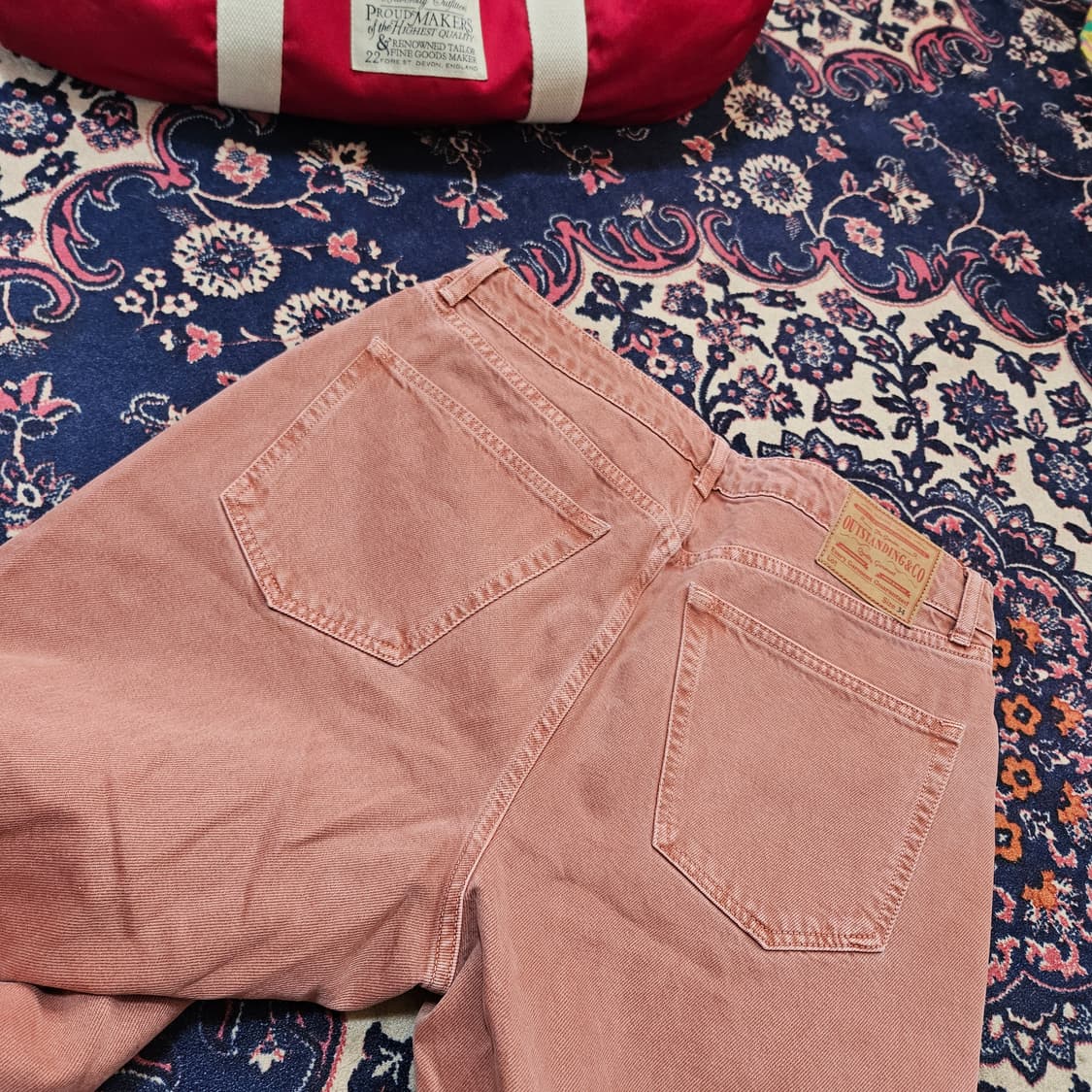 아웃스탠딩 피그먼트 워시드 레귤러핏 데님팬츠 34 size 상품이미지3