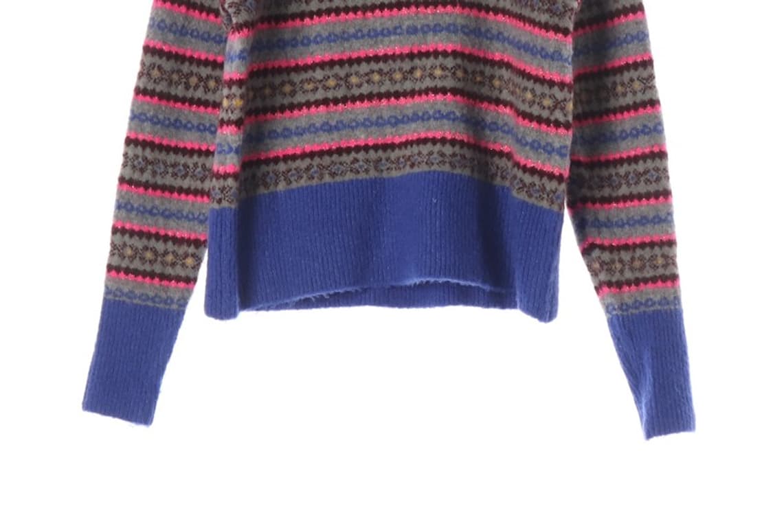 ZARA 멀티 컬러 자카드 스트라이프 니트 스웨터 S 상품이미지4