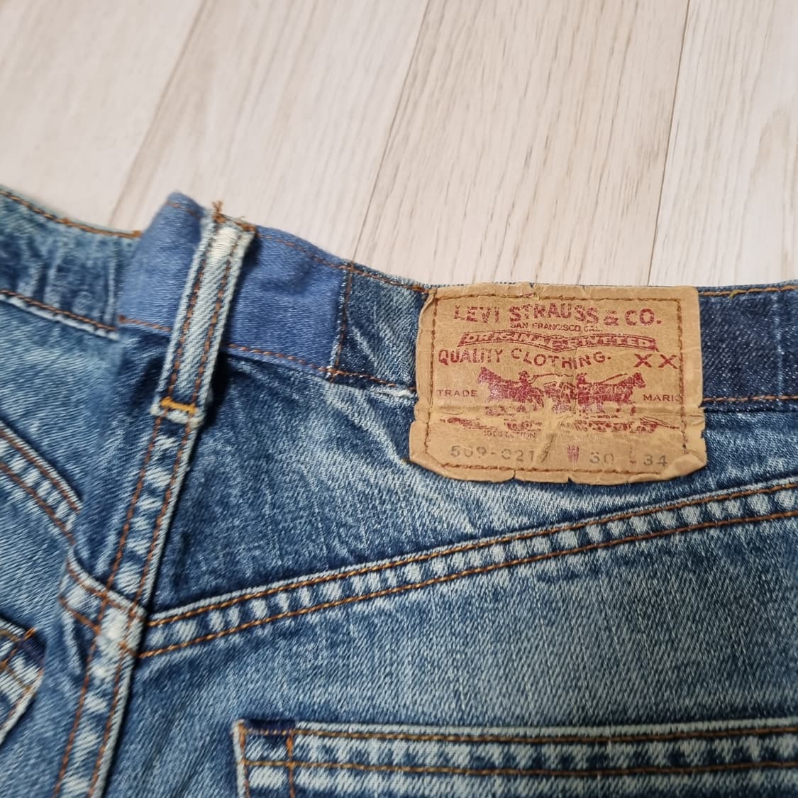 리바이스 재팬 509-0217 빈티지 워싱 데님 블루 청바지 상품이미지6