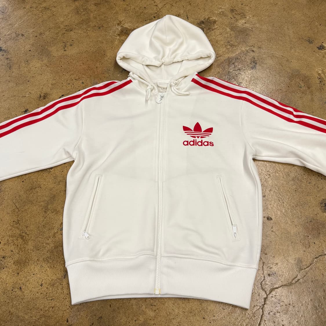 아디다스 흰빨 화이트 후플 플락 져지 후드집업 95 상품이미지3