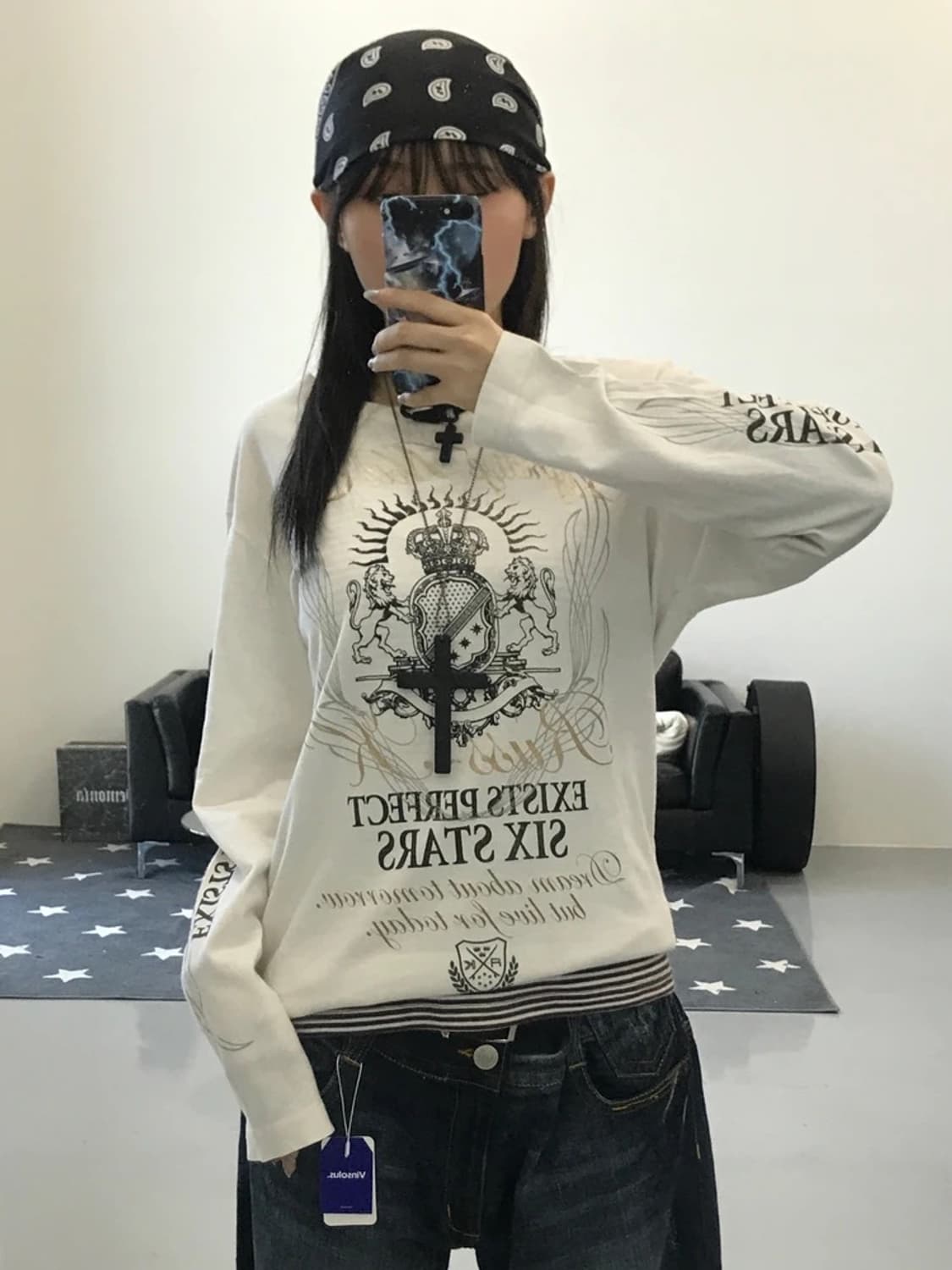 RUSS.K Y2K프린팅 롱슬리브 상품이미지3