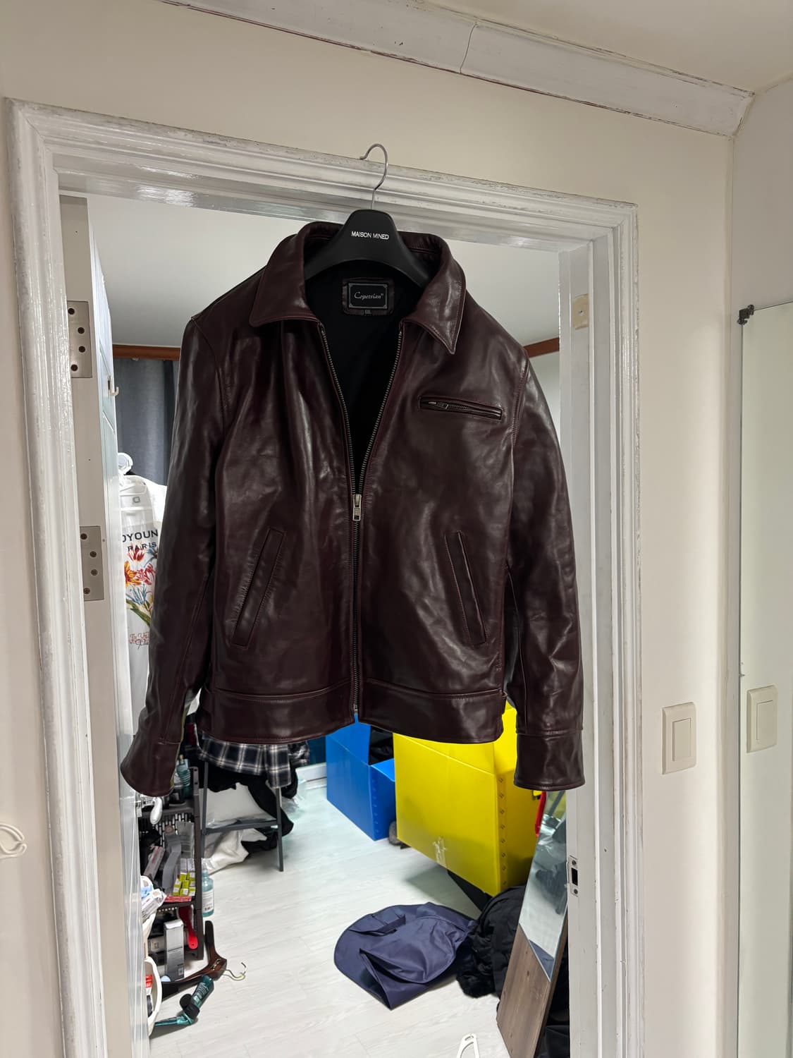 coptsian / 왁스 코팅 버건디 와인 가죽 자켓 / 2xl 110 상품이미지1