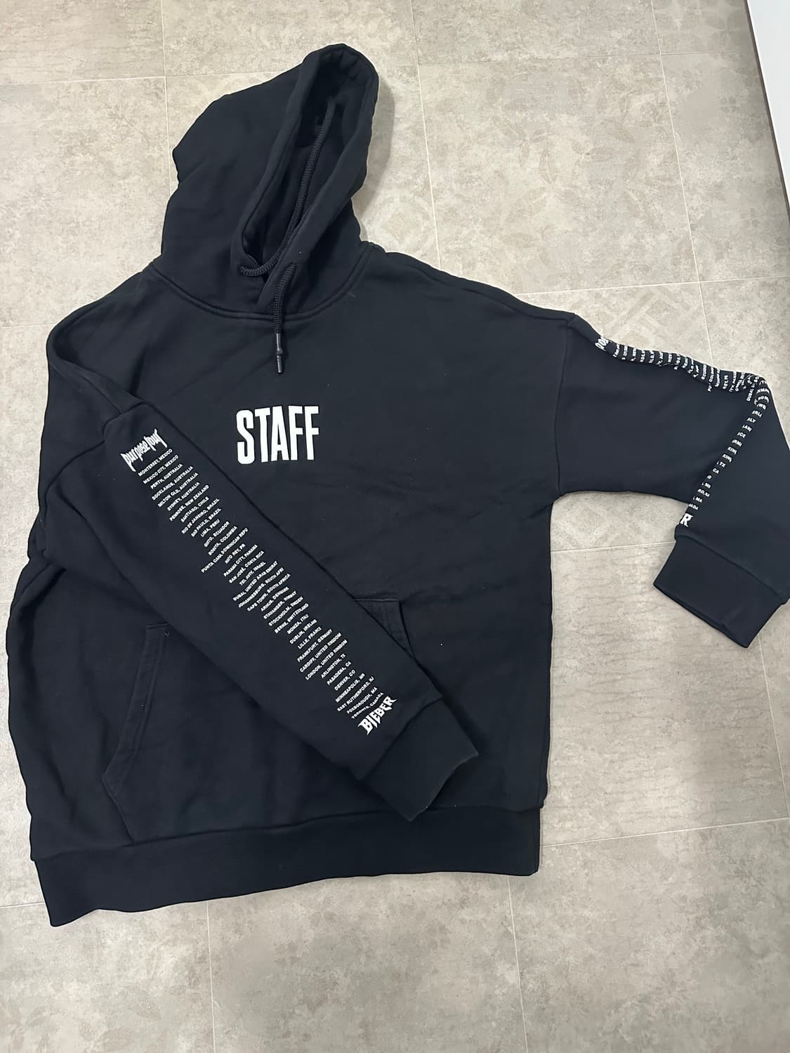 Bieber purpose tour staff hoodie 상품이미지2