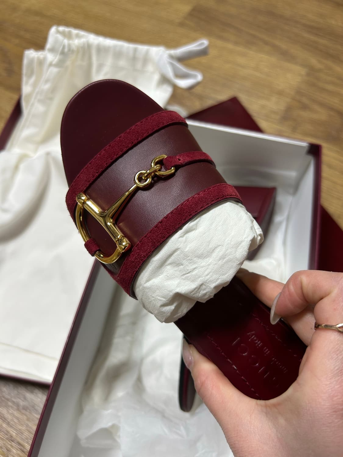 구찌 홀스빗 슬라이드 스웨이드 샌들 -미착용새상품,풀박- 상품이미지4