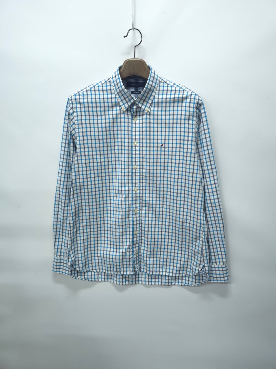 타미힐피거 블루 체크 커스텀핏 셔츠(105) 상품이미지1