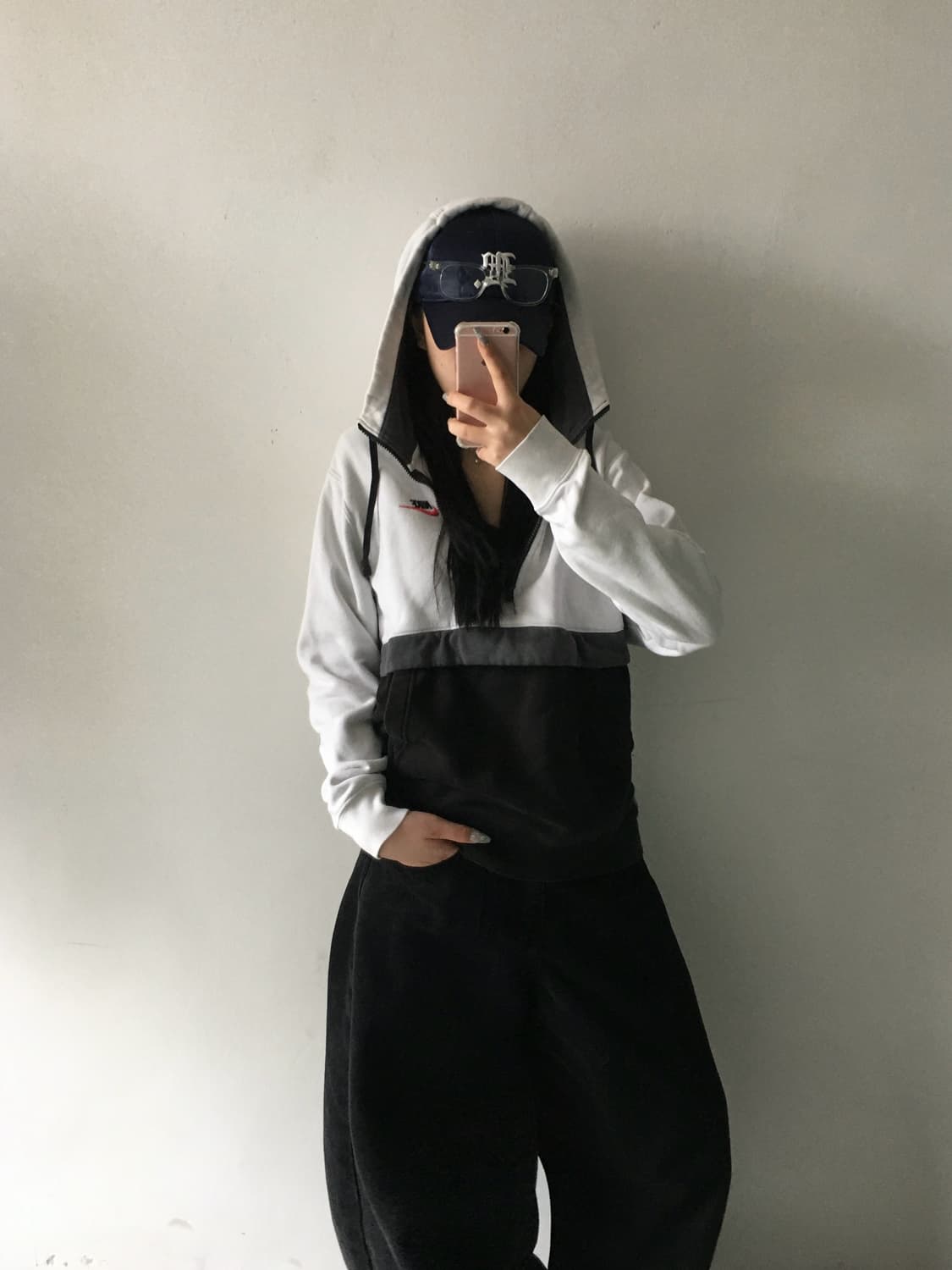 나이키 배색 후드 반집업 상품이미지2