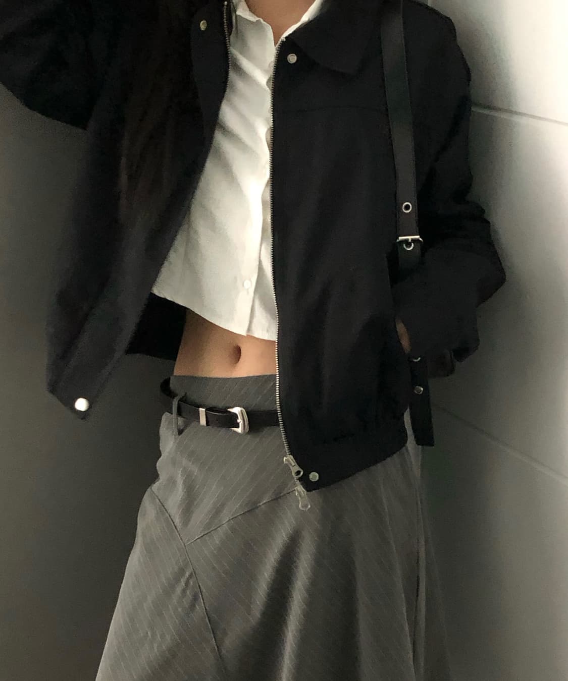 칙스 카라 블루종 자켓 블랙 상품이미지1