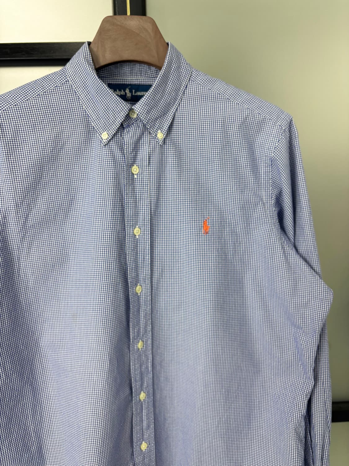 [2XL]POLO폴로 오렌지포니 네이비 잔체크 셔츠  상품이미지2