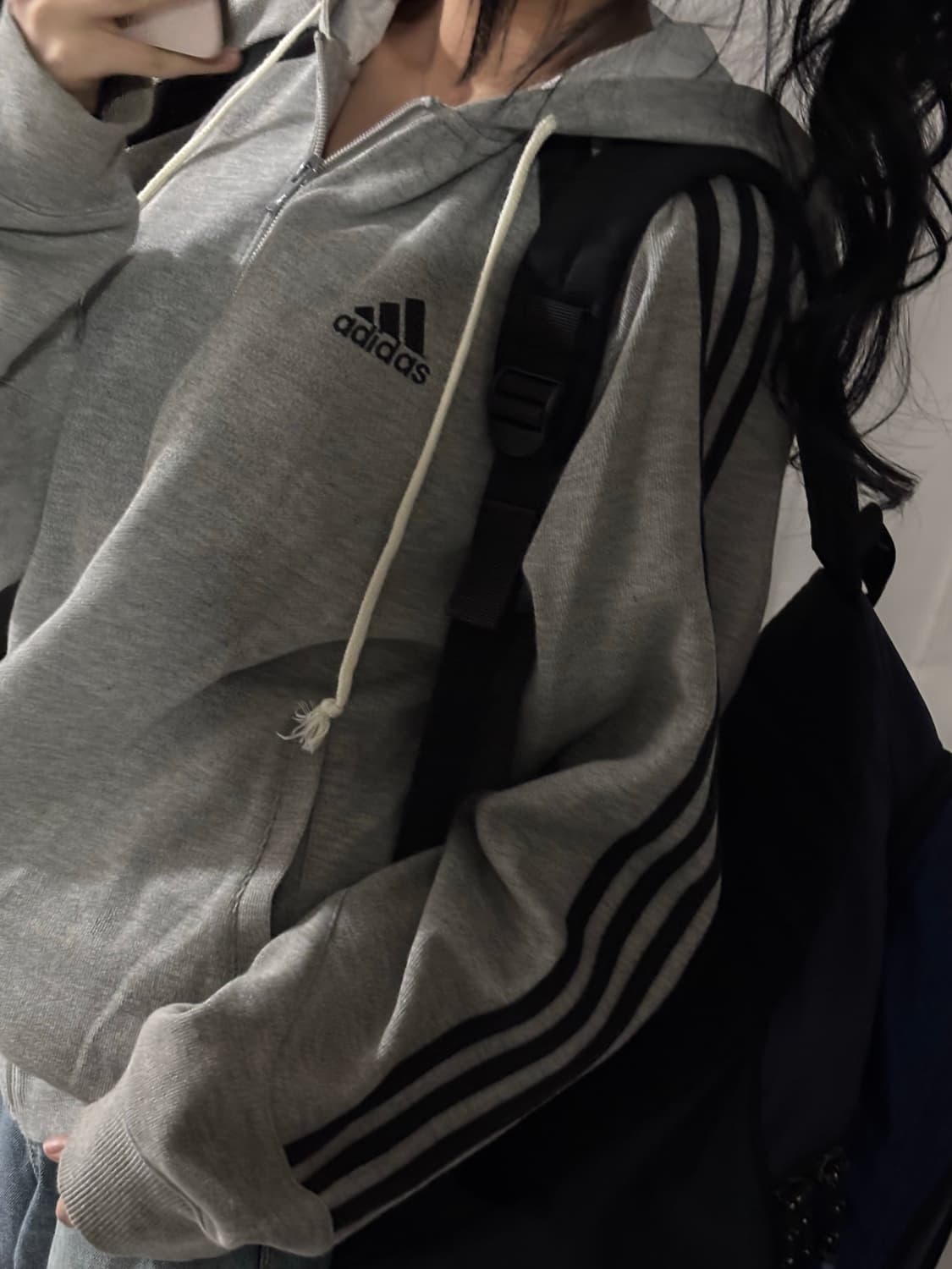 🐰아디다스 그레이 코튼 데일리 후드집업🪽 상품이미지3