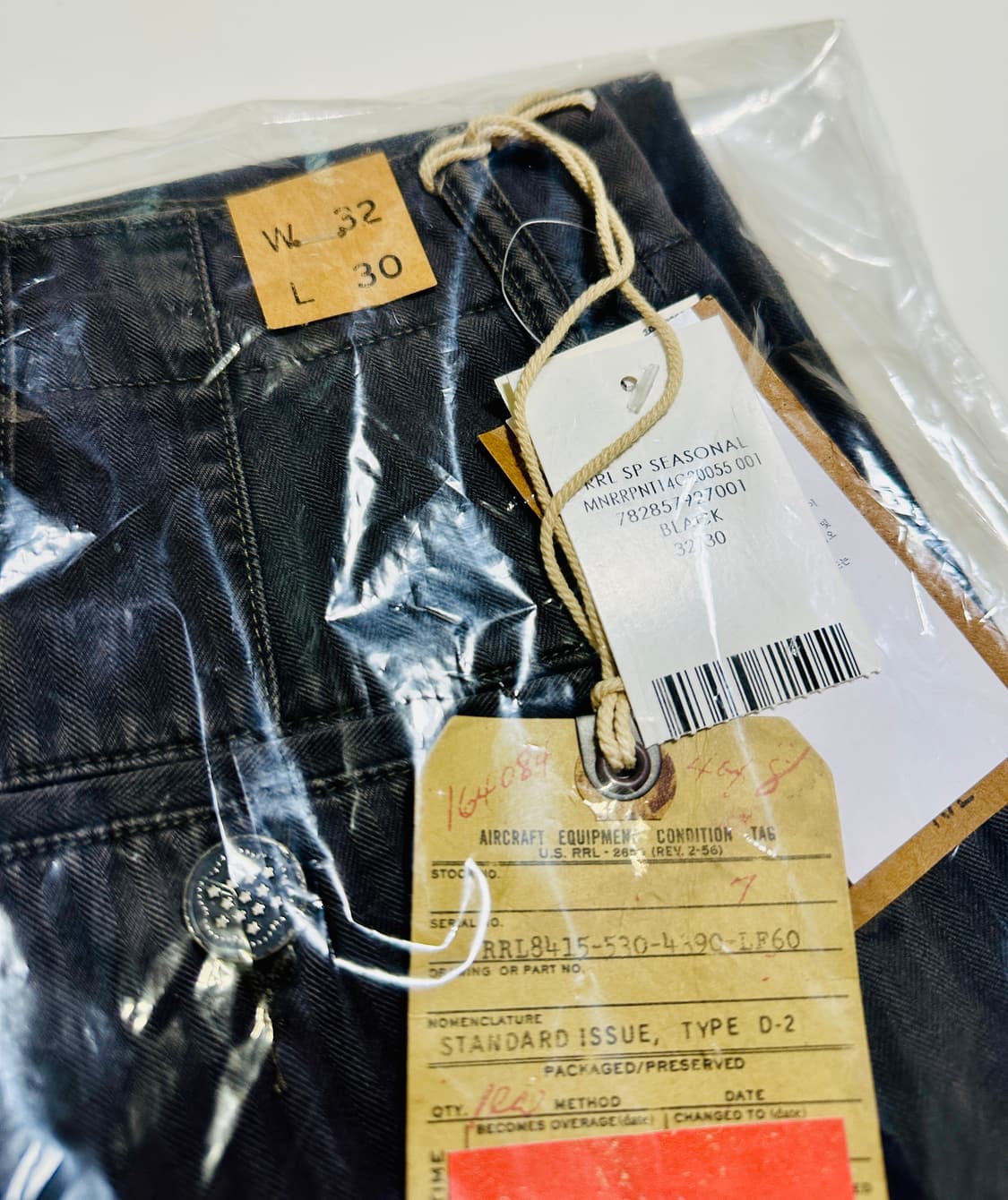 RRL 더블알엘 헤링본 필드 팬츠 블랙 32-30 신품 상품이미지1