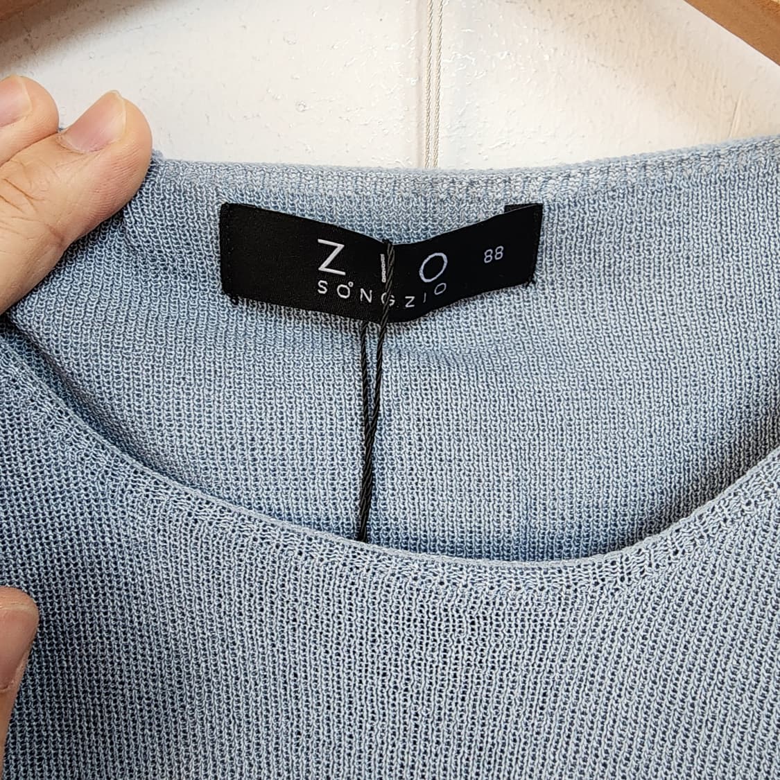 지오송지오반팔 니트 하늘색 상품이미지2