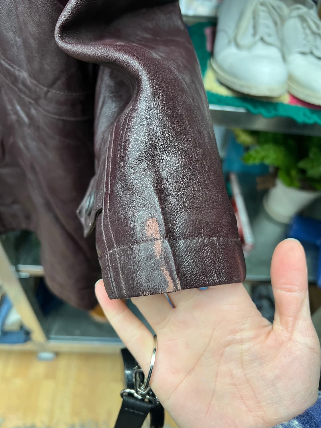 Vintage Brown Leather Half Coat 상품이미지10