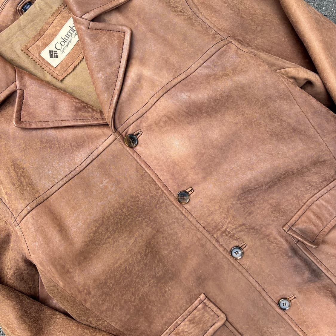 올드 콜롬비아 가죽 카 코트 상품이미지4