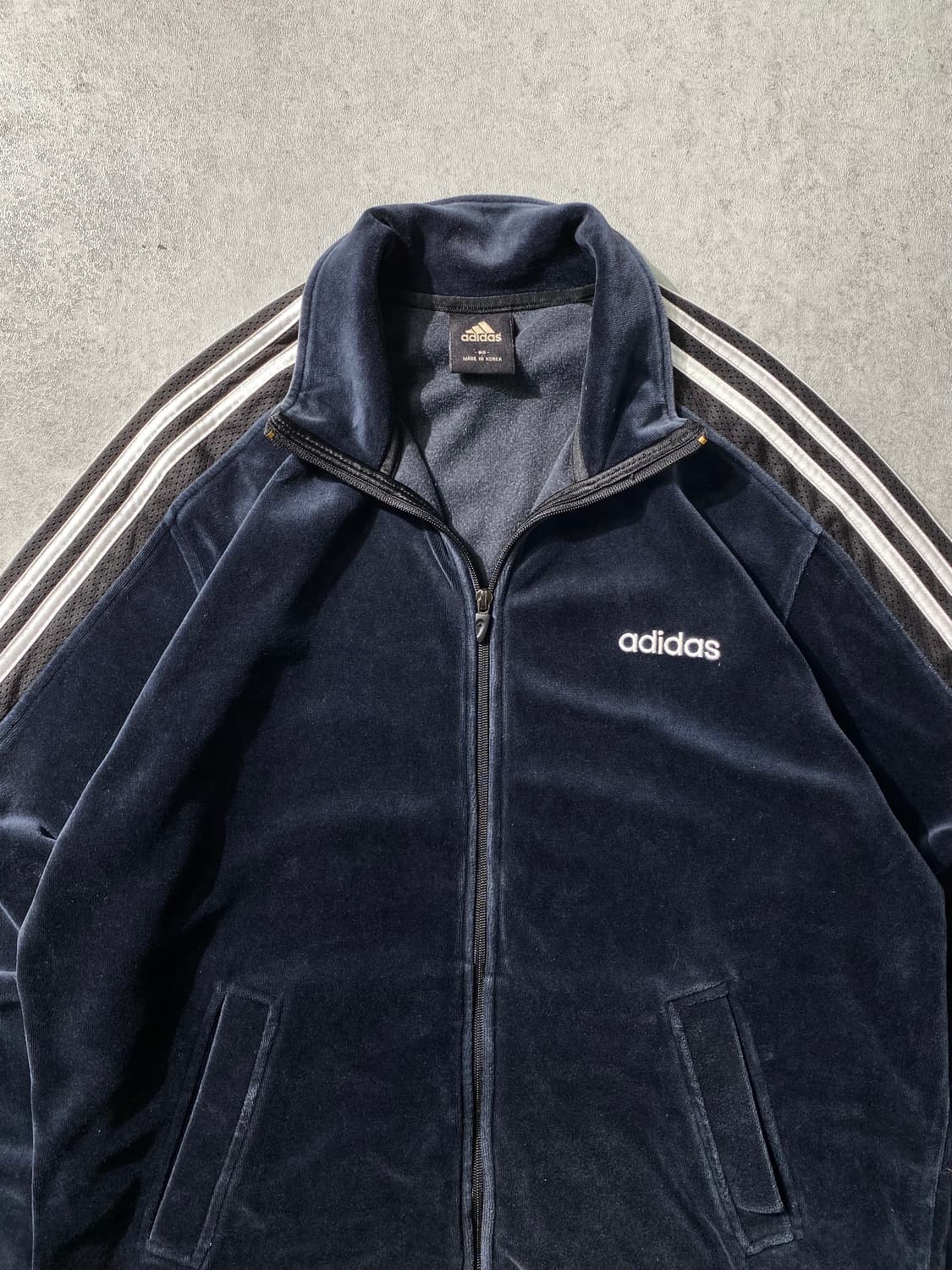 [M] 00s Adidas 아디다스 다크네이비 벨루어 트랙져지 셋업 상품이미지3