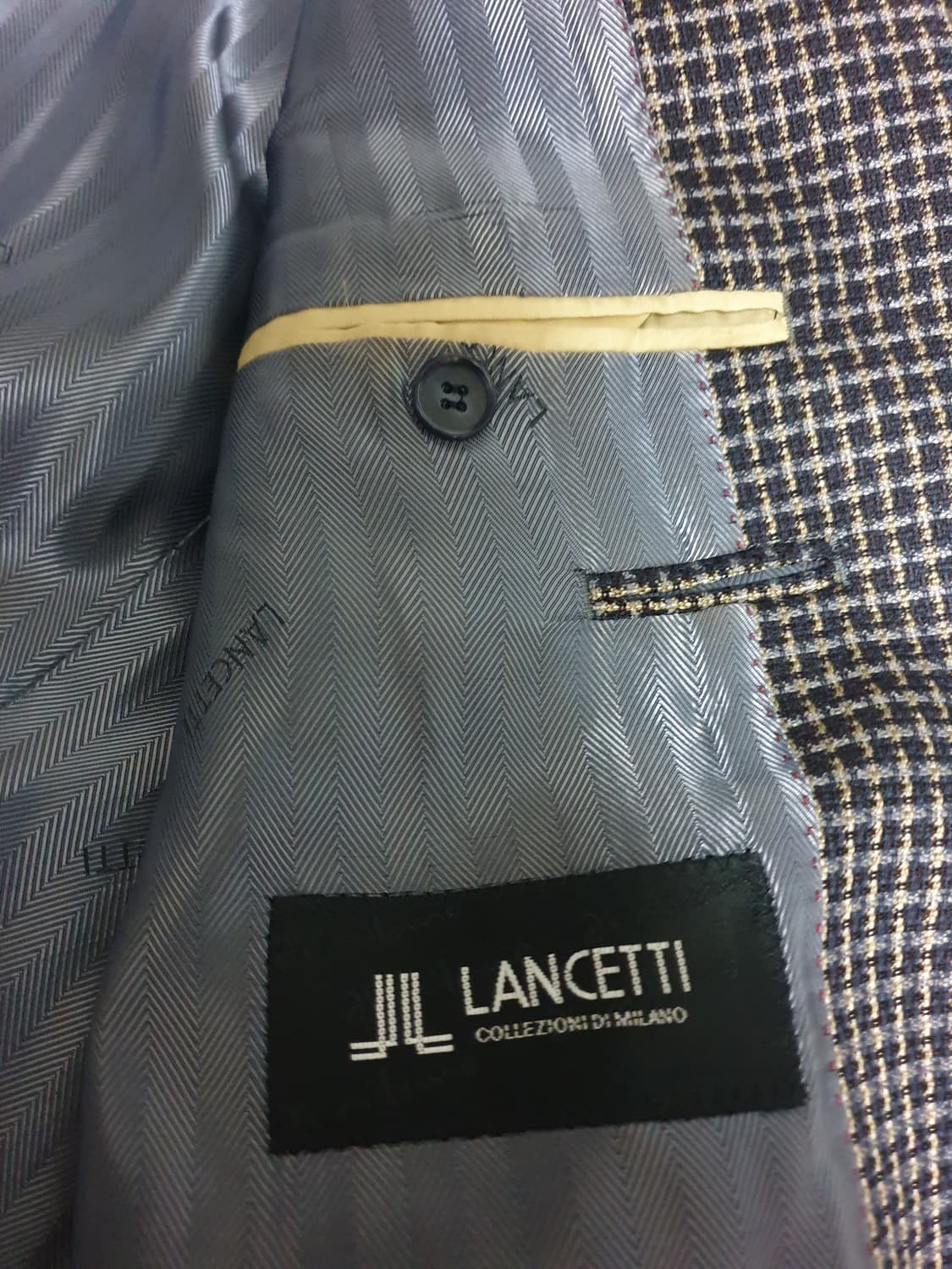 란체티 이태리 깅엄 울 블레이저 (100) 상품이미지5