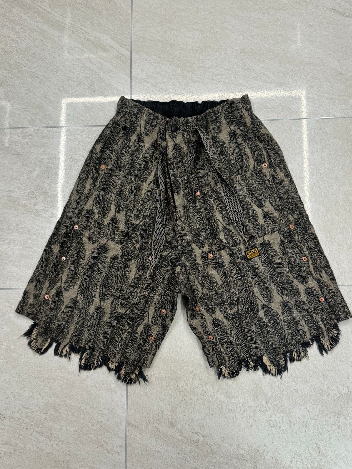 캐피탈 12온즈 맥파이 데님 W 니 이지 쇼츠 블랙 베이지 4사이즈 상품이미지1