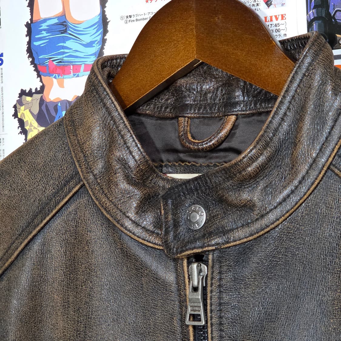 리바이스 싱글레이서 벨티드 브라운 소가죽 자켓 상품이미지3