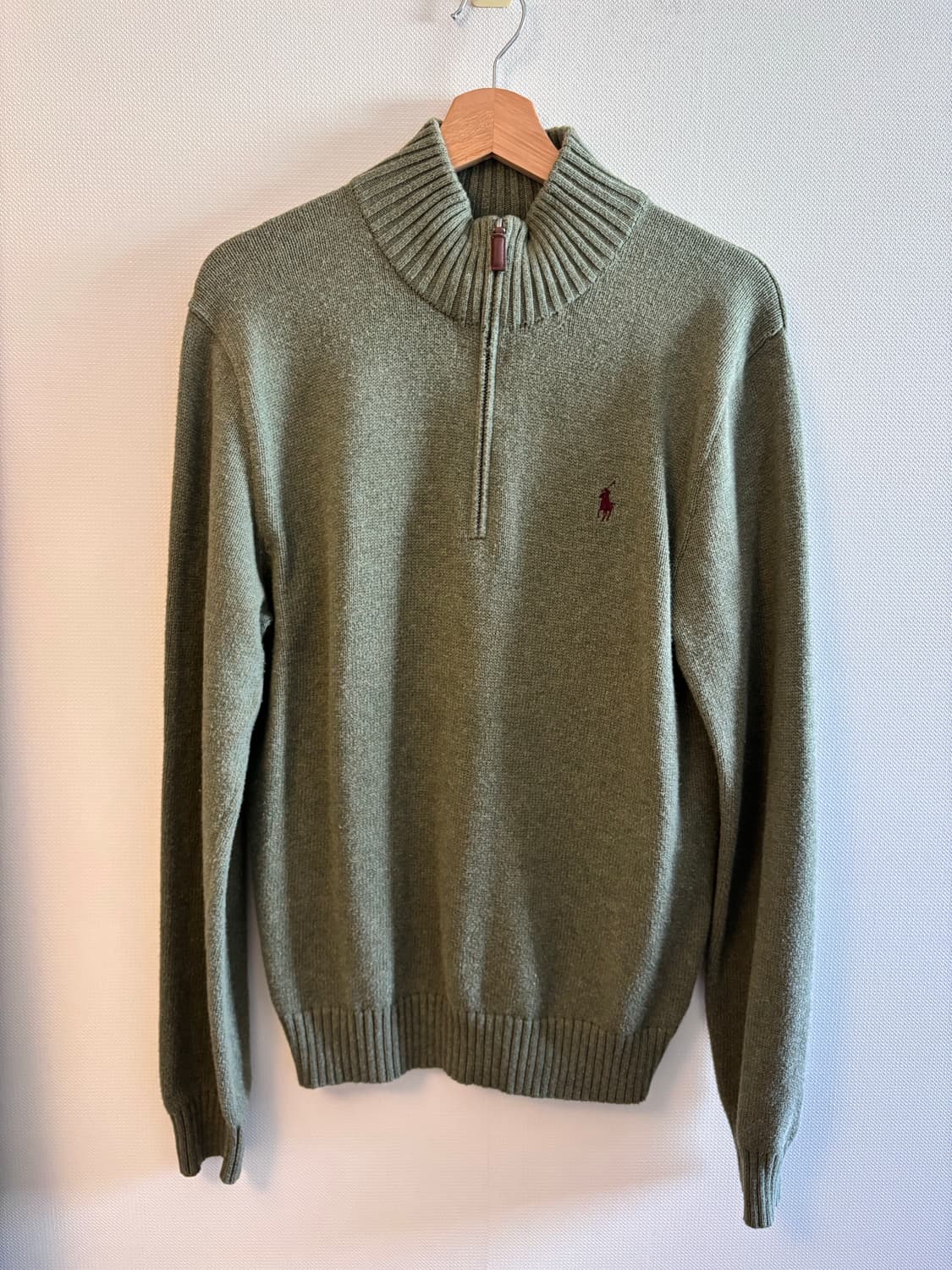 폴로 POLO 반집업 니트 카키 그린 상품이미지1