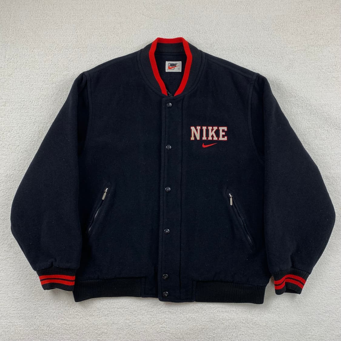 90‘s 나이키 올드스쿨 빅스우시 모직 바시티 자켓 상품이미지1
