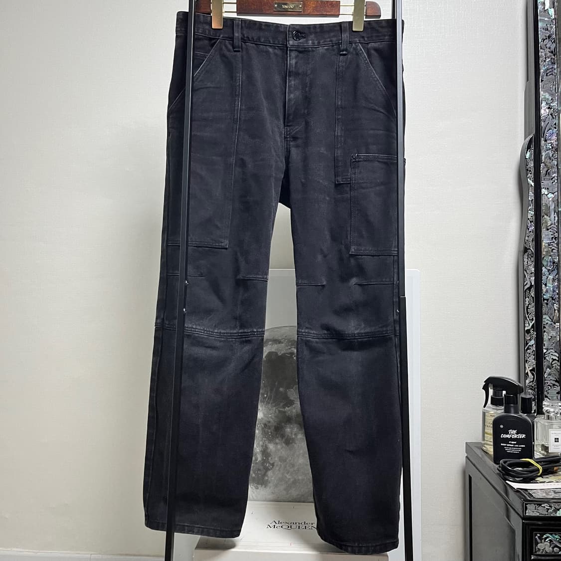 정품 50) 솔리드 옴므 흑청 카펜터 카고 데님 청바지 상품이미지1