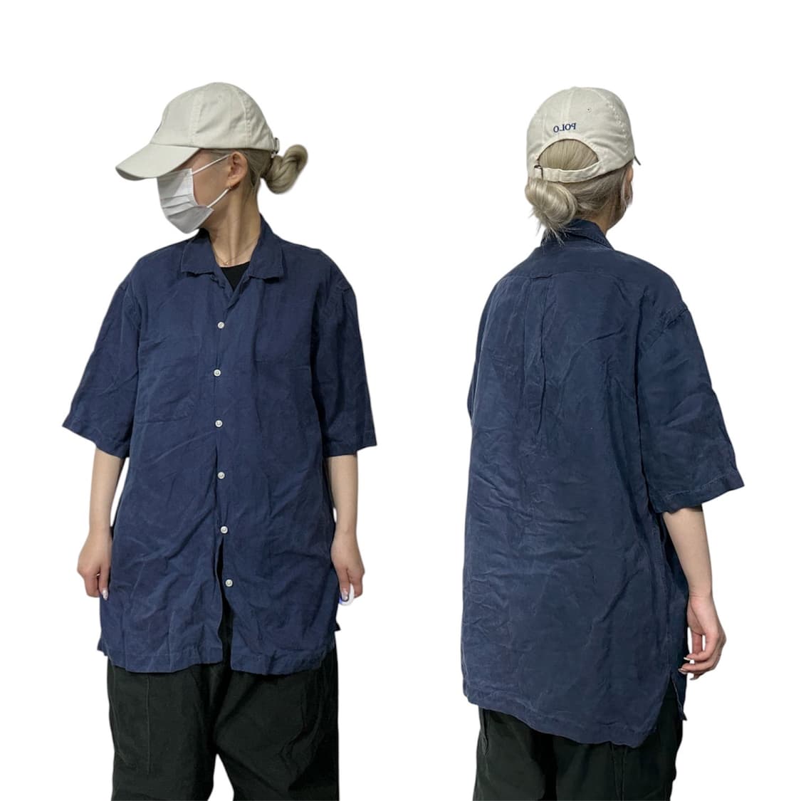 폴로 랄프 로렌 네이비 오버핏 반팔 셔츠 M 상품이미지1