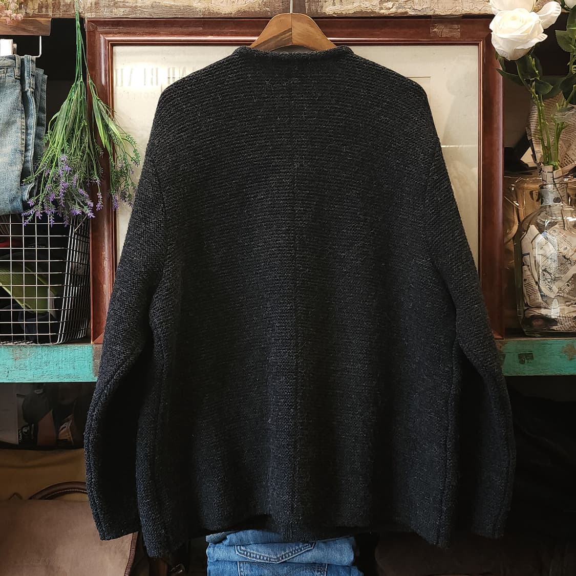 90s 프렌치 울 니트 가디건 오스트리아 티롤 자켓 헤비울 스웨터 54 상품이미지3