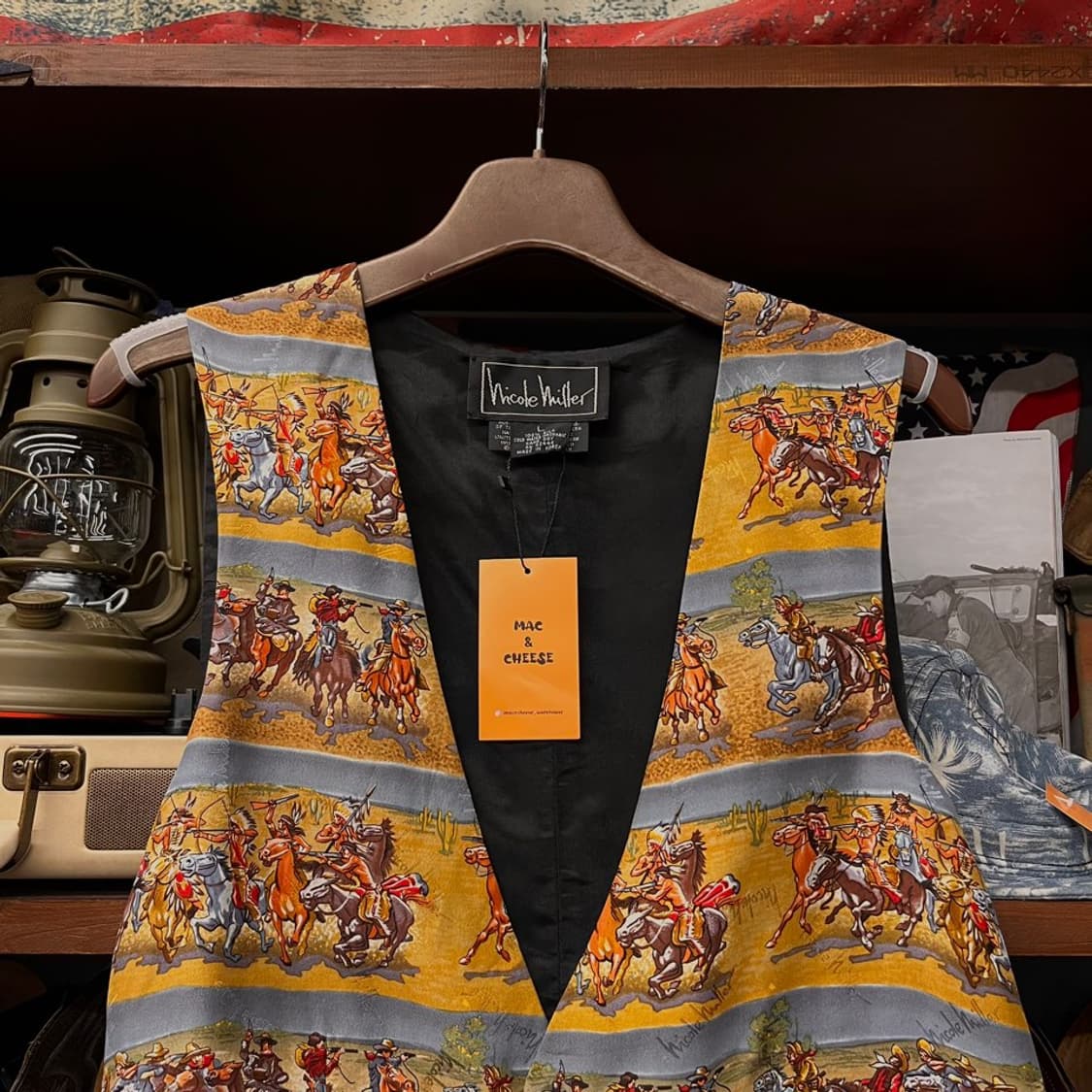 90s Nicole Miller 카우보이 프린팅 웨스턴 베스트 N000 상품이미지3