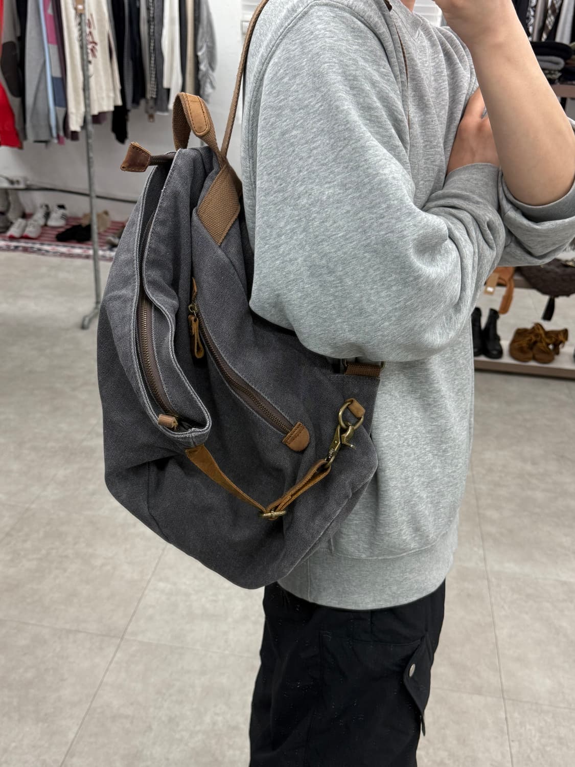 빈티지 랩 캔버스 백팩 상품이미지7