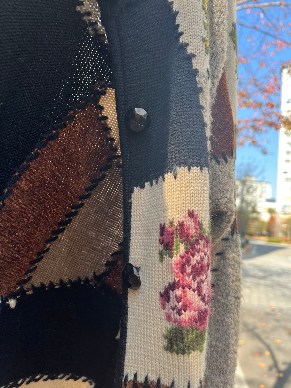 빈티지 패치워크 라운드넥 가디건 상품이미지4