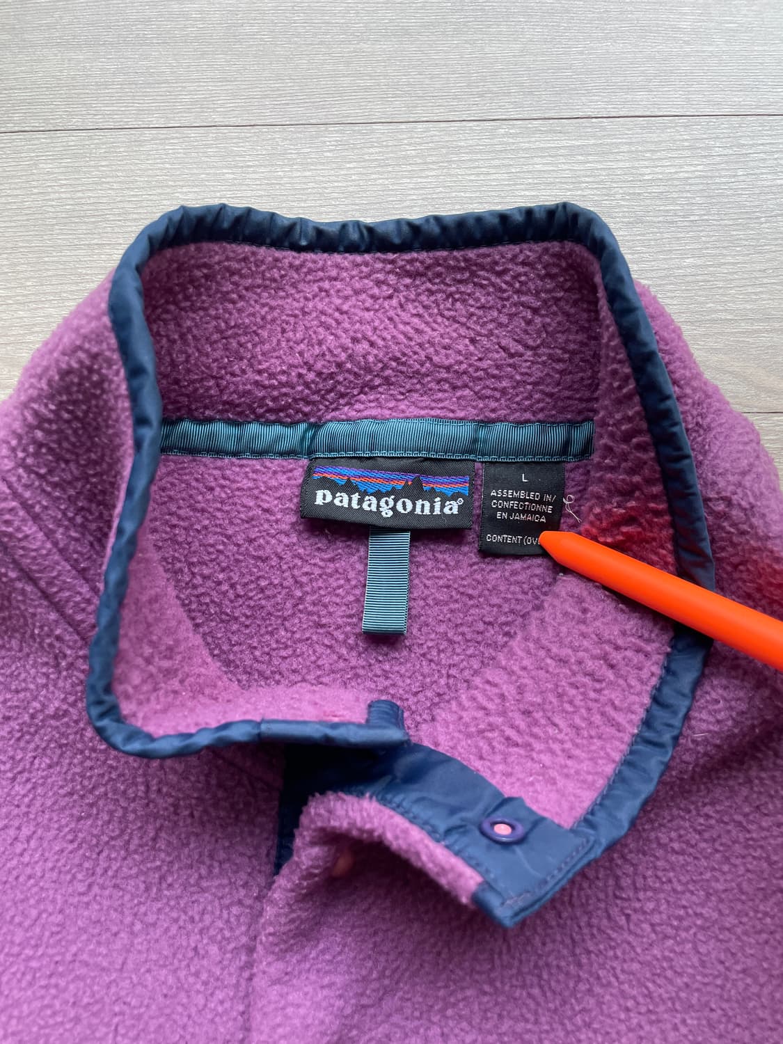 90s 파타고니아 신칠라 스노우리스 퍼플 블루 눈없산 빈티지 상품이미지3