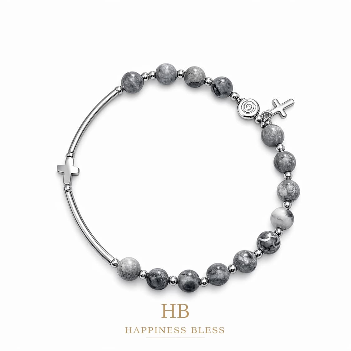 그레이 맵 제스퍼 묵주팔찌 상품이미지1