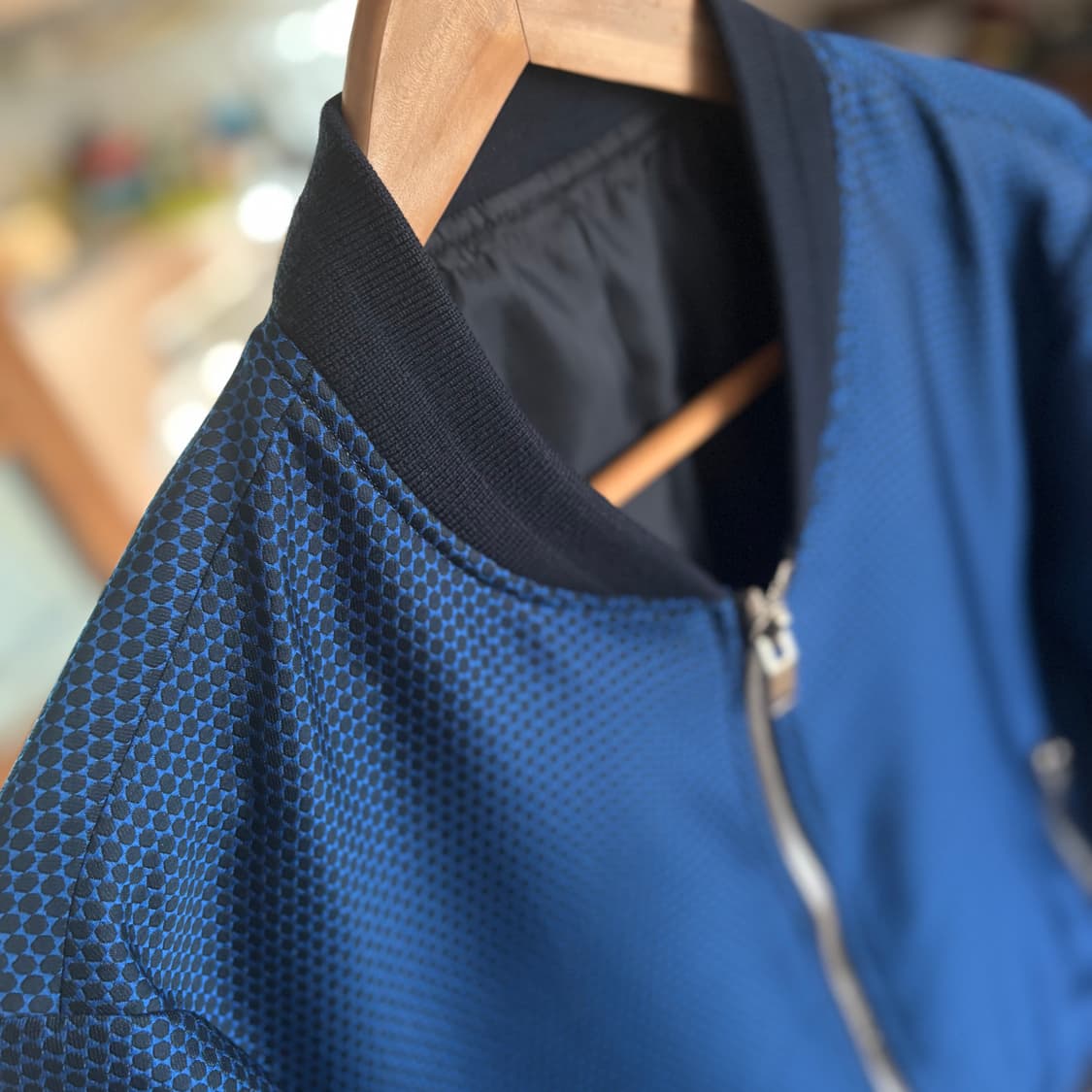 시스템 옴므 XS 슬림핏 95 블루종 집업 점퍼 실크 미니멀 상품이미지2