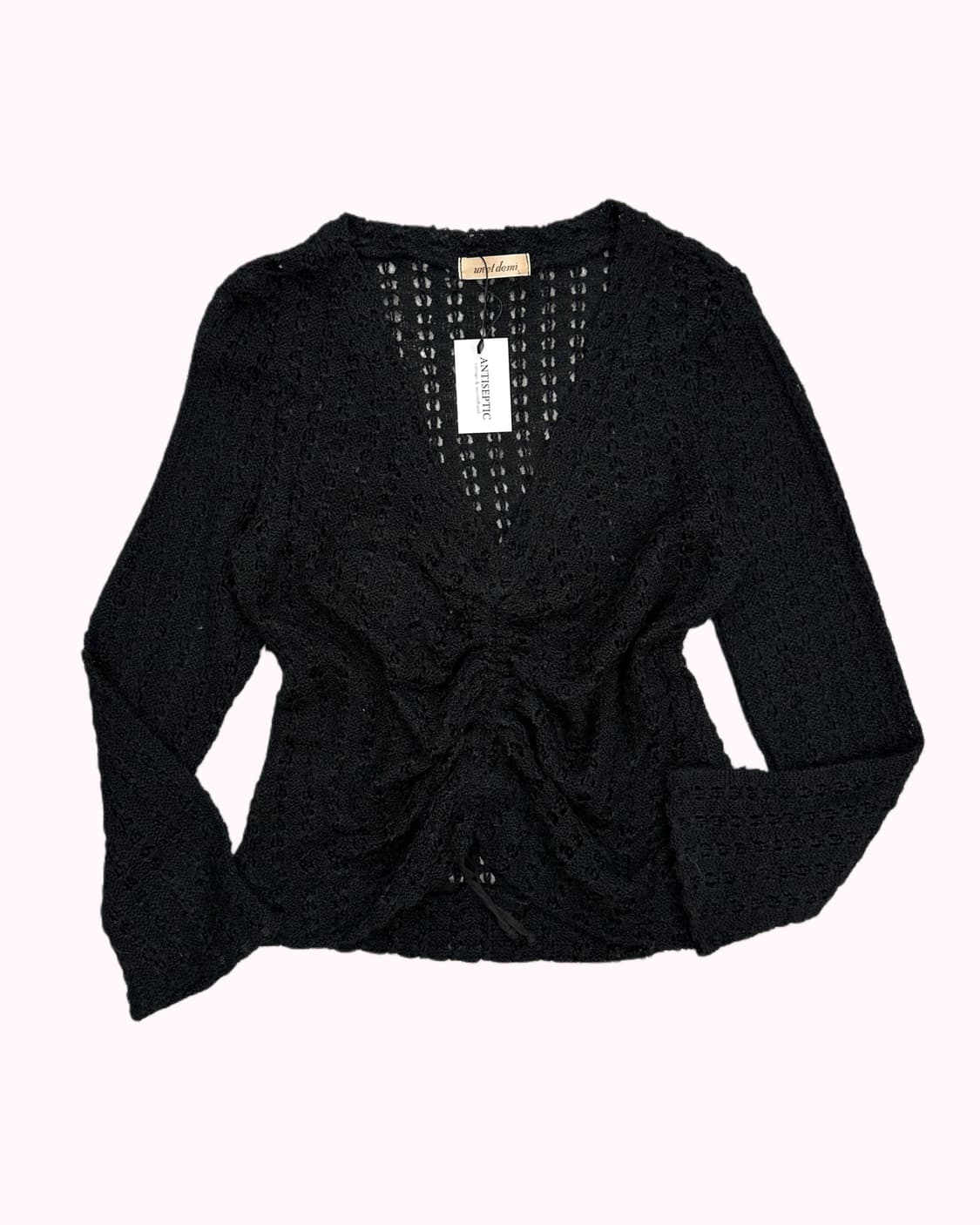 shirring crop crochet knit 상품이미지1
