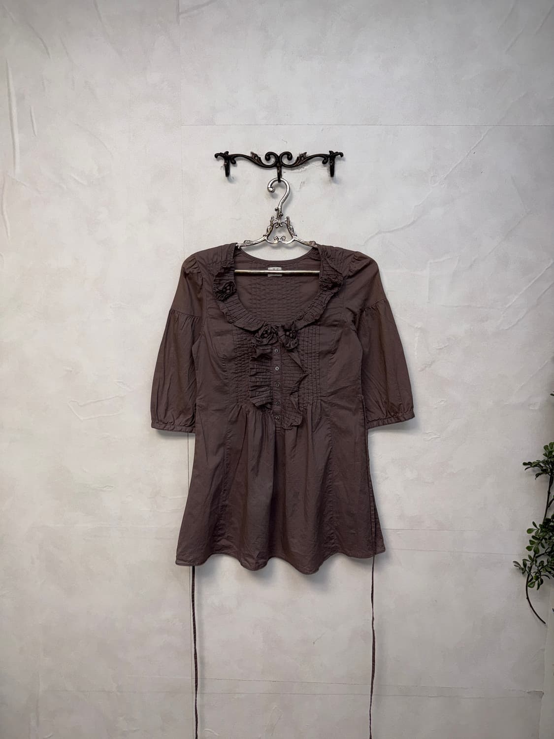 Calvin Klein ash purple ruffle flower bl 상품이미지5