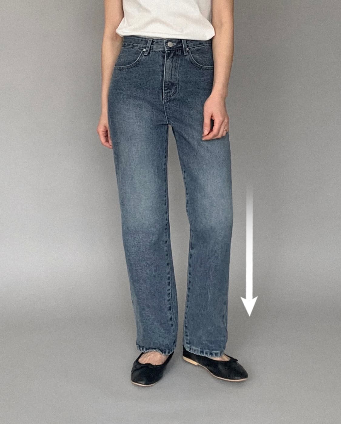 [새상품] 가내스라 누오스 애쉬네이비 데님 숏 XS 상품이미지2