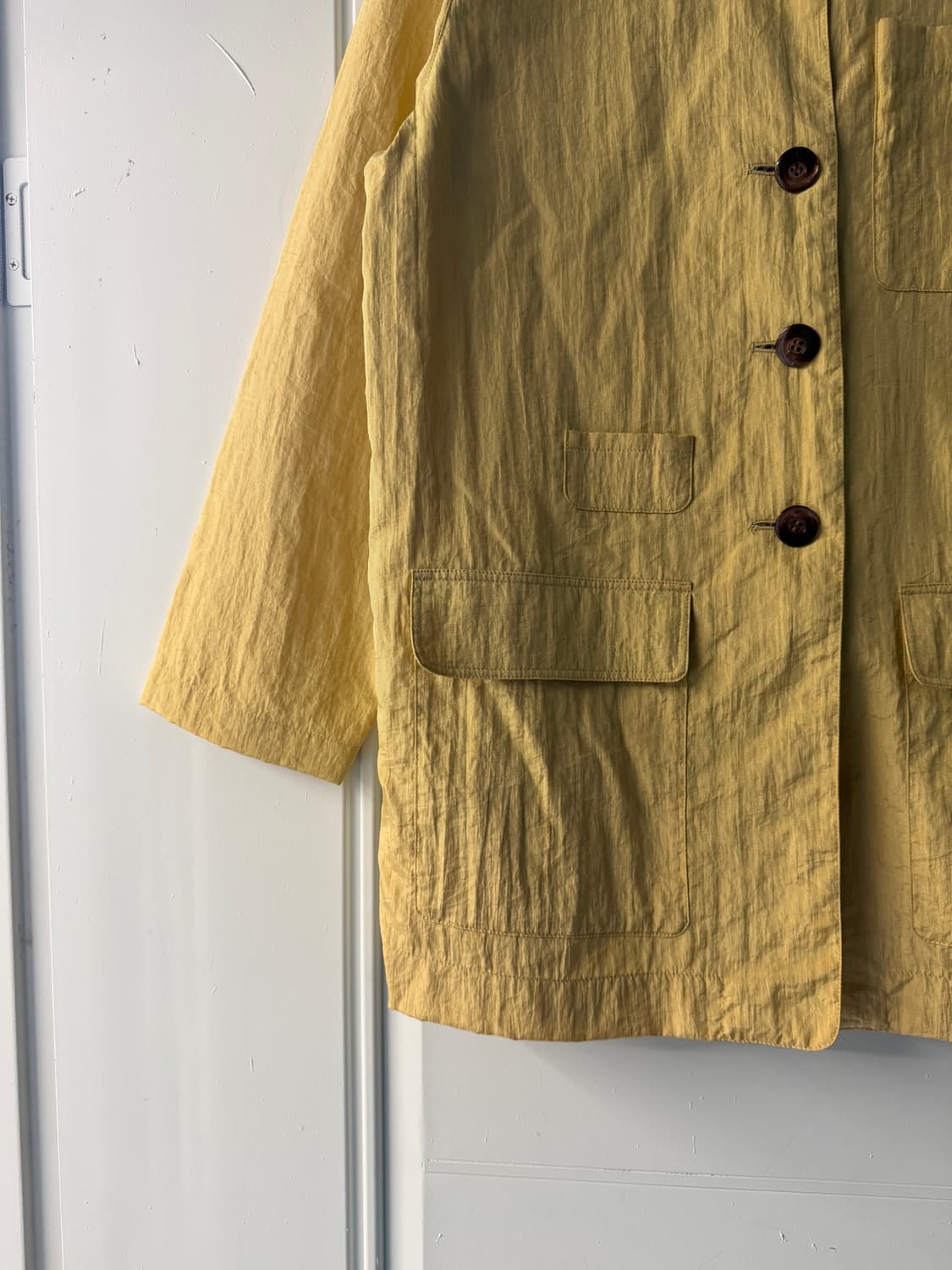 일본빈티지 엘로우 나일론 자켓 코트 상품이미지5