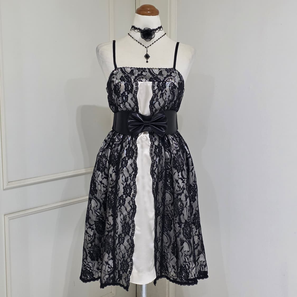 일본빈티지)블랙 고딕로리타st 레이스 앤틱 바로크 로맨틱 원피스 상품이미지1