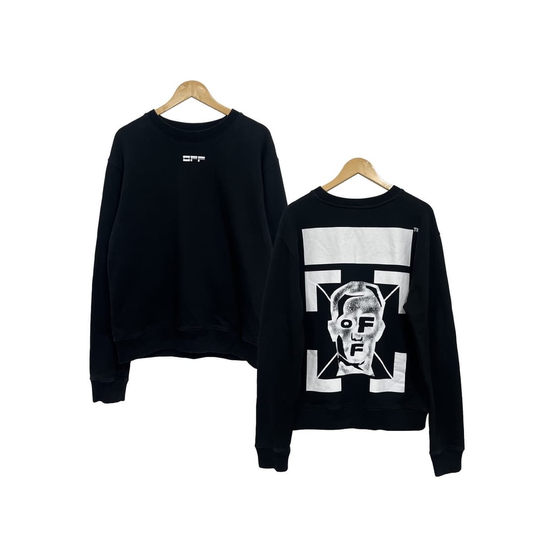 오프화이트 마스크 페이스 빅로고 맨투맨 스웻셔츠 상품이미지1