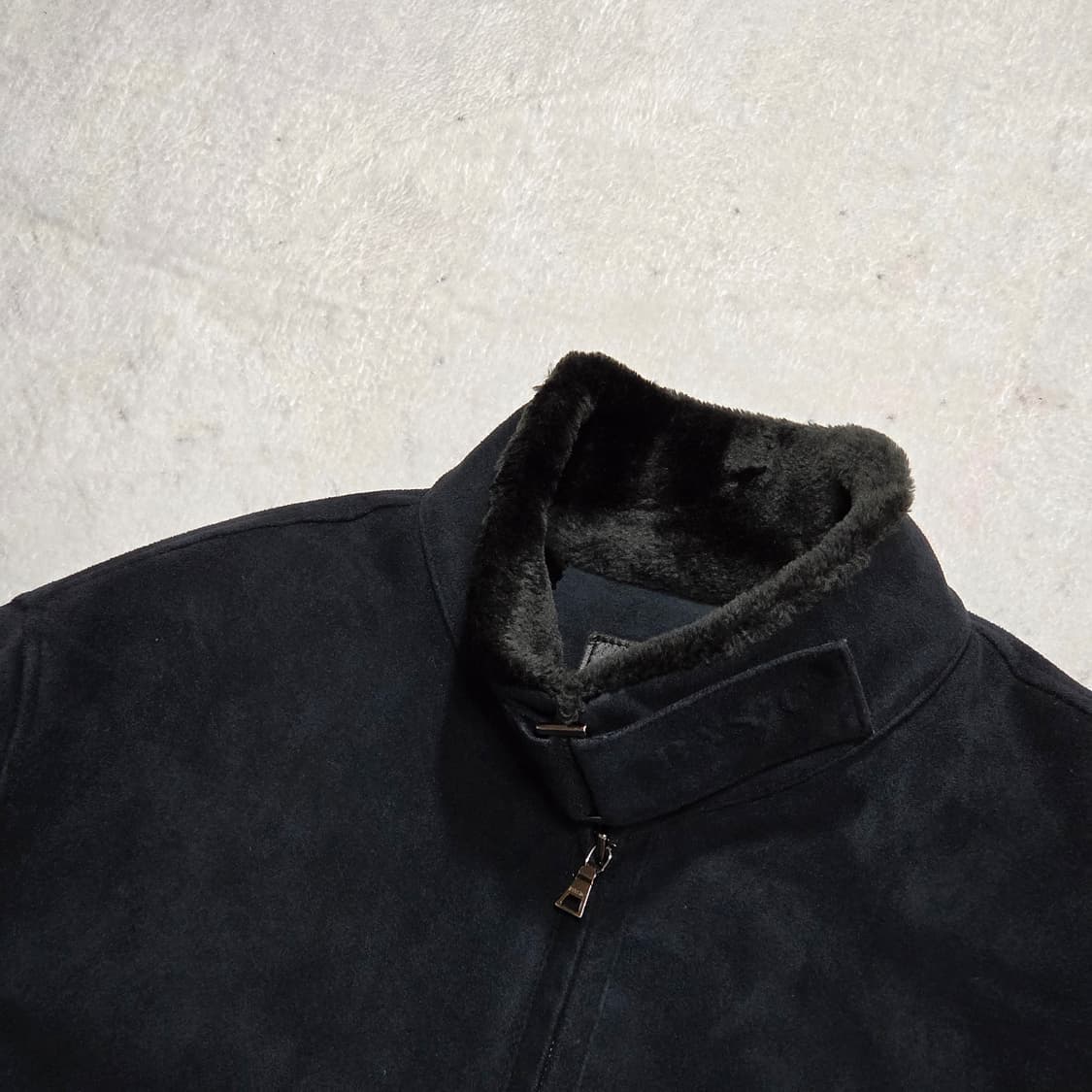 베이직 넥 버클 기모 무스탕 자켓 상품이미지2