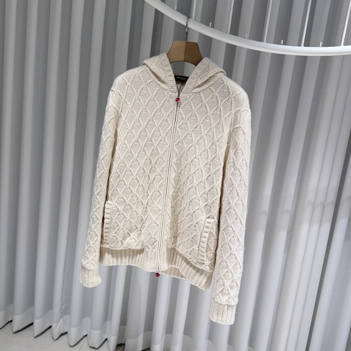 (A+/M) / 키톤 캐시미어 케이블 니트 후드집업 아이보리 상품이미지2