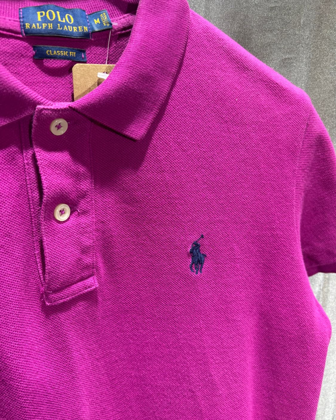 M 폴로랄프로렌 클래식핏 딥퍼플 카라 반팔 상품이미지4