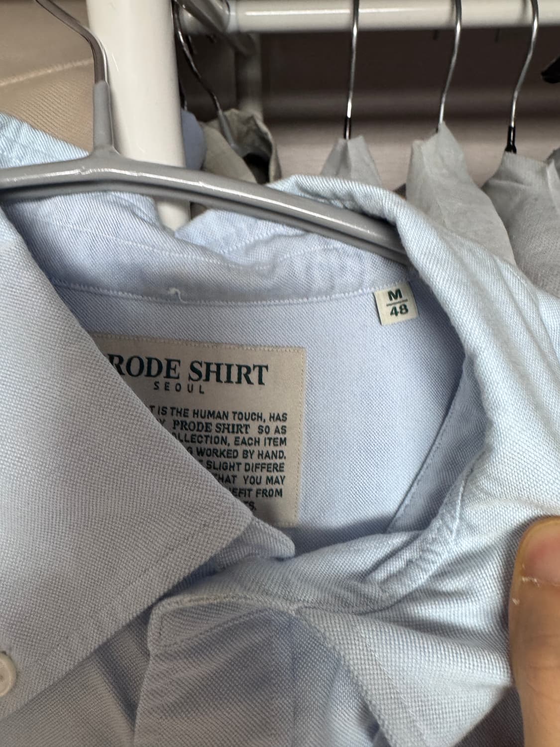 프로드셔츠 d-300 옥스포드 셔츠 화이트, 블루 m(컴포트48) 상품이미지4