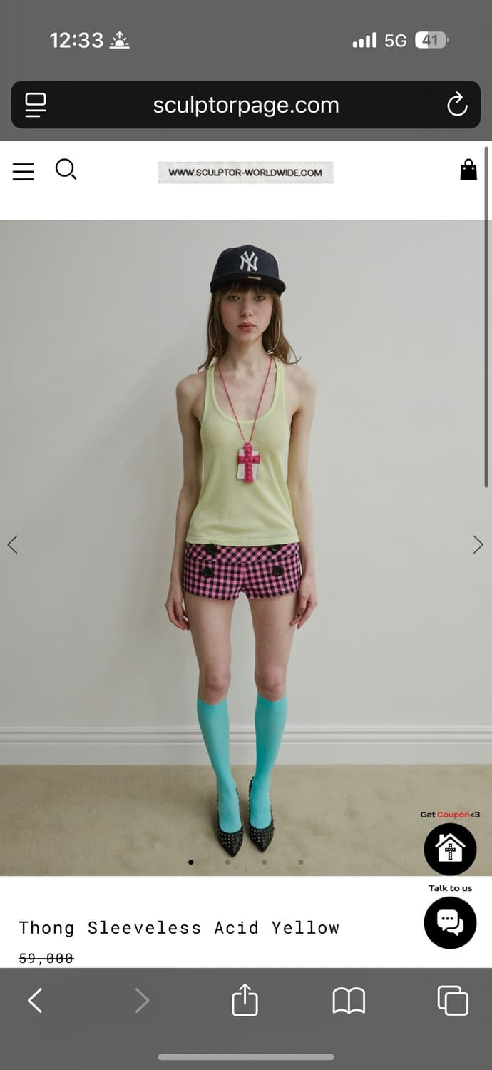 스컬프터 thong sleeveless yellow s 상품이미지1